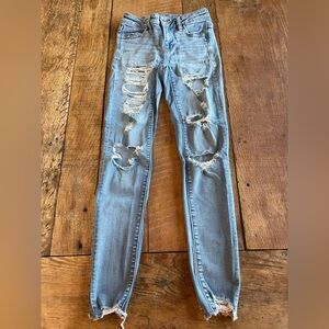 AE distressed skinny jean jegging 0 Reg #10